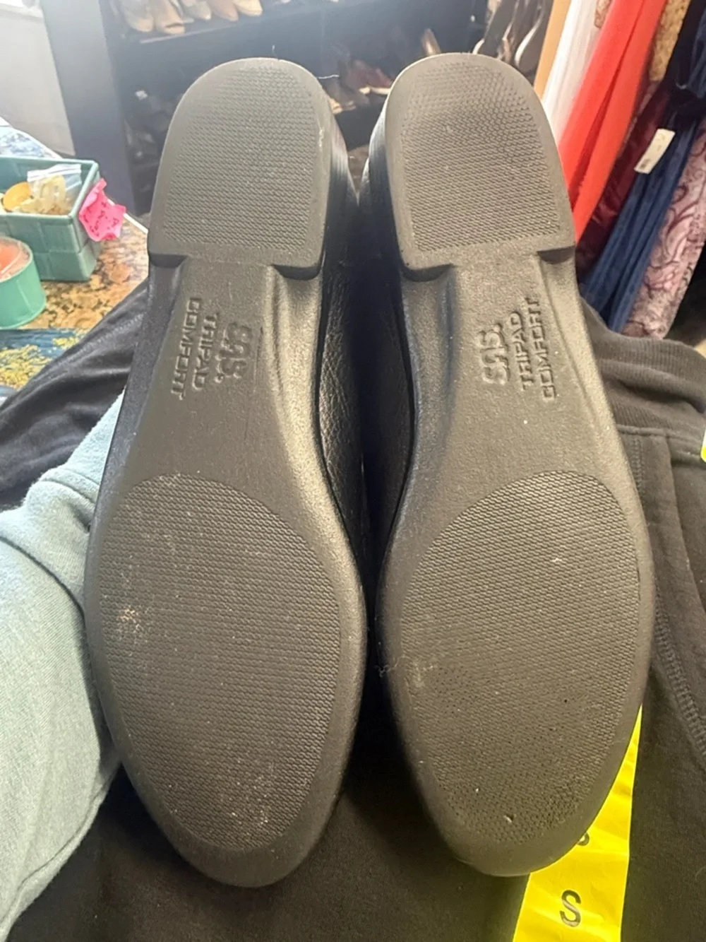 SAS Tripad Comfort Black Leather Loafers Slip On Walking Shoes 8